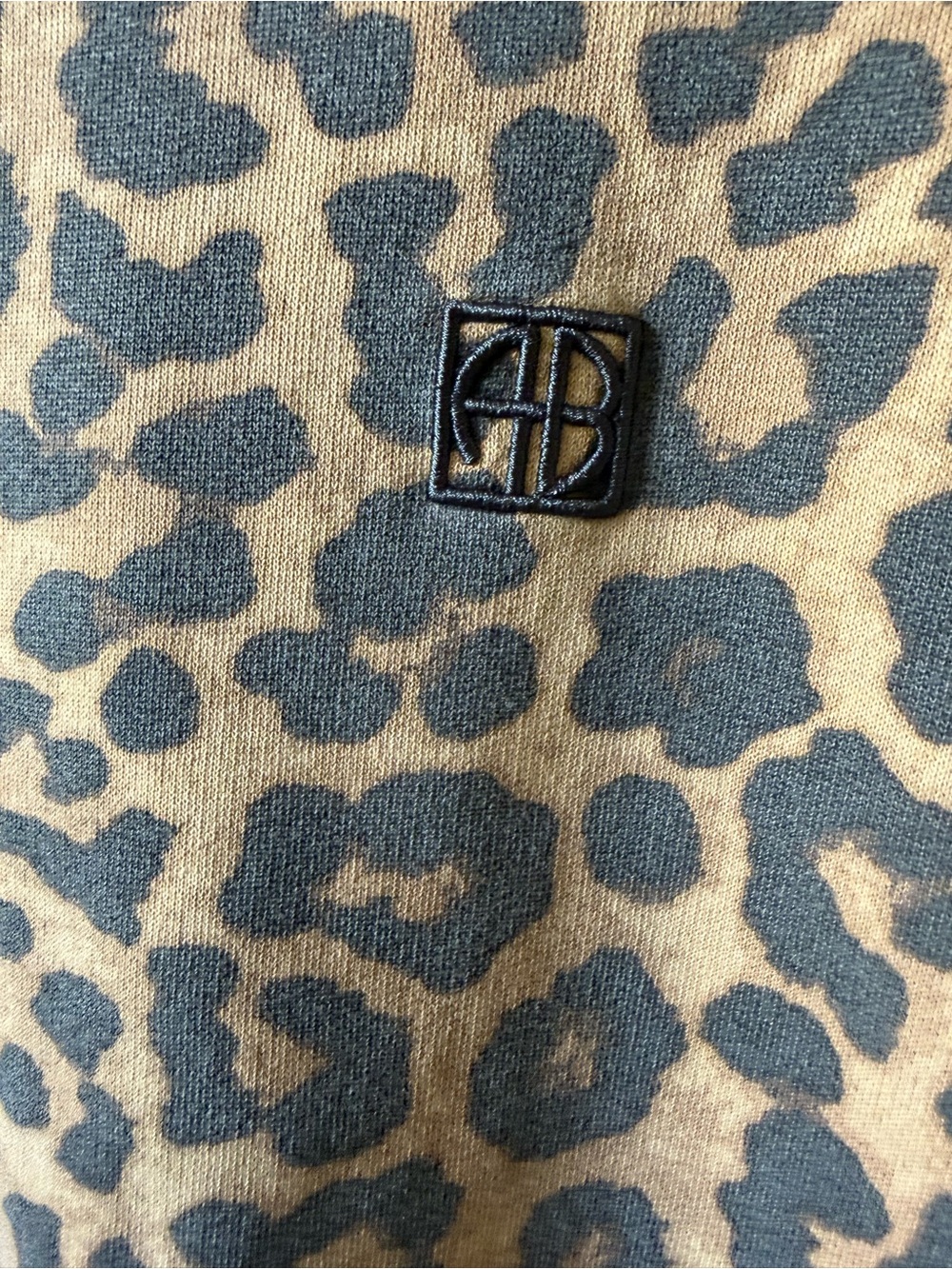 Anine Bing Women’s Leopard Crewneck Sweater - Brown & Gray sz small - Picture 2 of 6